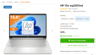 HP 15s-eq2001nd laptop voor €599 bij Expert