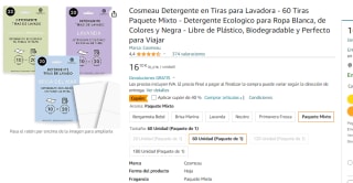 Detergente ecológico para Ropa Blanca, de Colores y Negra por 9.66€