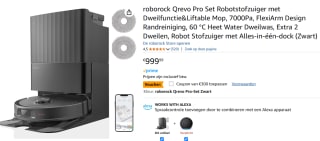 Roborock Qrevo Pro Set Robotstofzuiger met Dweilfunctie voor €699,99 bij Amazon