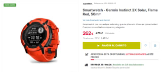 Smartwatch Garmin Instinct 2X Solar por 262€