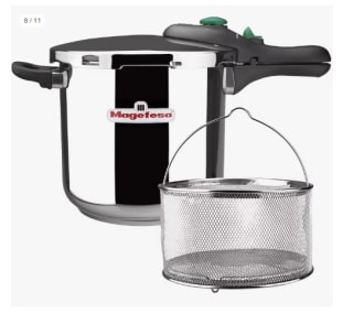 MAGEFESA ® Dynamic olla a presión Súper rápida de 7.5 litros, fabricada en acero inoxidable 18/10, apta para todo tipo de cocinas, incluido inducción, 5 sistemas de seguridad, fácil uso, express por 38.99€