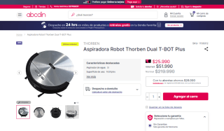 Aspiradora Robot Thorben Dual T-BOT Plus por $25.990