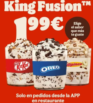 Burger King Helado King Fusión por solo 1,99€ desde pedido APP