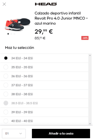 HEAD - Zapatillas Revolt Pro 4.0 por 29,99€