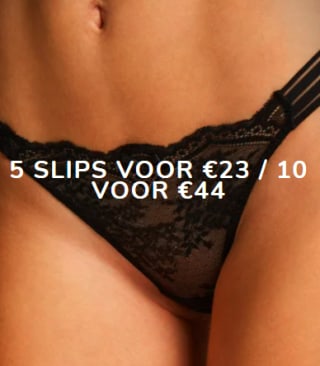 5 slips voor €23 of 10 slips voor €44 bij Hunkemöller