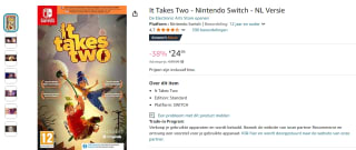 It Takes Two (Nintendo Switch) voor €24,99 bij Amazon en Bol