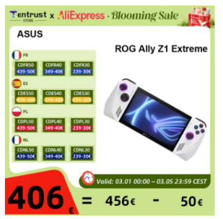 Console 7" Asus ROG Ally - FHD+120Hz IPS à 456,35€