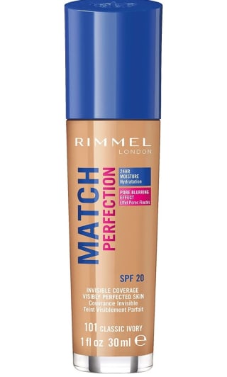 Rimmel London Match Perfection Foundation Base de Maquillaje Tono 101 Classic Ivory 30 ml por 3,55€.