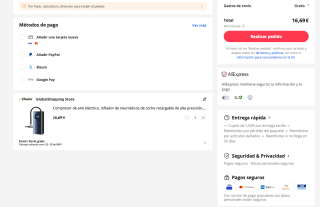 Compresor de aire eléctrico recargable de alta precisión pantalla LCD por 16,69€