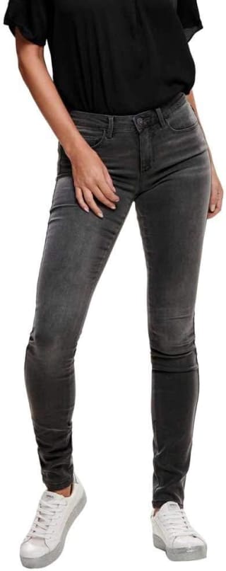 ONLY High Waisted Skinny Dames Jeans dark grey denim voor €14,99 bij Amazon