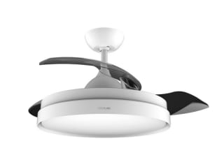 Ventilador de Techo con Aspas Retráctites y Lámpara EnergySilence Aero 4280 Invisible White. 40 W, Diámetro 42" por 95,90€