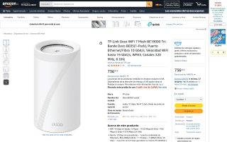 TP-Link Deco BE85 WiFi 7 Mesh BE19000 tri-banda por 736,03€