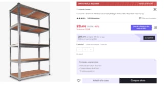 Estantería Metálica Galvanizada Nyana Home 875kg 5 Baldas por 14.7€