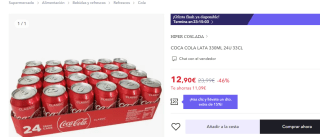24 latas Coca-Cola de 330ml por 9,03€