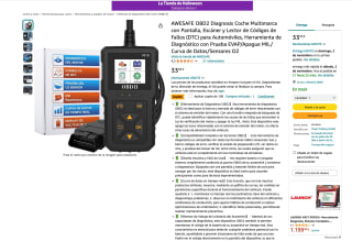 OBD2 Diagnosis Multimarca con Pantalla, Escáner Lector de Códigos de Fallos (DTC) Diagnóstico con Prueba EVAP/Apague MIL/Curva de Datos/O2 por solo 23,99€