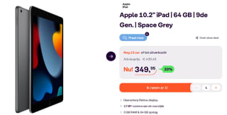 Apple iPad 2021 10.2" Wifi 64GB Grijs voor €349, 95 bij Ibood