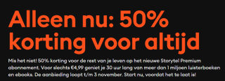 50% korting op het nieuwe Storytel Premium abonnement