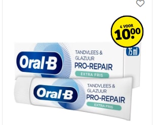 Alle Oral-B mondverzorging 4 voor €10 bij Kruidvat