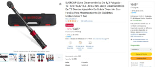 SUERCUP Llave Dinamométrica De 1/2 Pulgada por $645 en Amazon