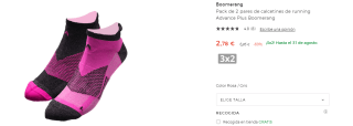 3 Pack de 2 pares de calcetines de running Advance Plus Boomerang por 5.56€