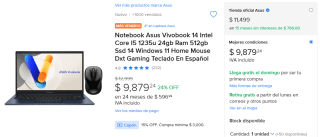 Asus Vivobook 14 i5 1235u 24GB 512GB en $8,397 | Cupón Mercado Libre