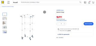 Sechoir à linge Livarno à 19,99€