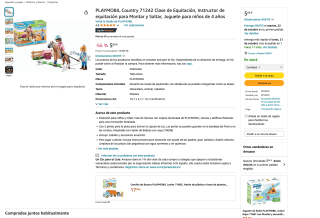 PLAYMOBIL Country 71242 Clase de Equitación Instructor de equitación para Montar y Saltar por 5,06€