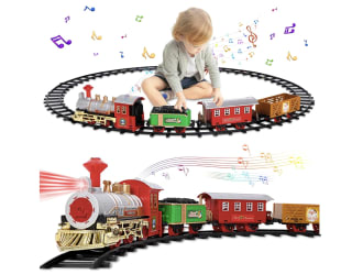 Tren de Juguete Wula luces locomotora 3 coches y 8 pistas por solo 14,99€