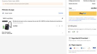 Bomba de aire portatil con bateria 12V 150PSI por solo 13,95€