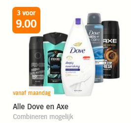 Alle Dove en Axe 3 voor €9 bij de AH