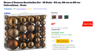 House of Seasons Kerstballen Set - 46 Stuks voor €6,99 bij Bol