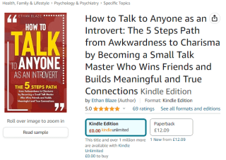 Catch How to Talk to Anyone as an Introvert: The 5 Steps Path from Awkwardness to Charisma by Becoming a Small Talk Master for free on Amazon Kindle