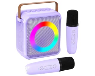 Karaoke para niños y Adultos con 2 micrófonos y Luces LED por 16,99€