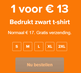 Custom bedrukt zwart katoenen t-shirt voor €13 bij Stickermule