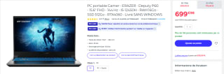 PC portable 15.6" Medion Erazer Deputy P60 - FHD IPS, 144 Hz, I5-12450H, RAM 16Go, SSD 512Go à 699,99€