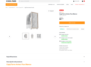 Caja/Torre Antec Flux Wood White por solo 99,95€