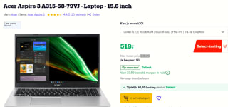 Acer Aspire 3 A315-58-79VJ - Laptop - 15.6 inch voor €519 bij Bol.com