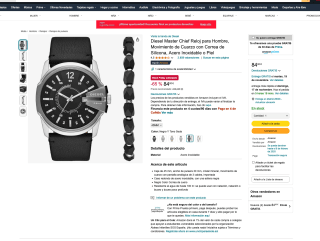Black Friday anticipado Reloj Diesel Master Chief Movimiento de Cuarzo Hombre por solo 84€