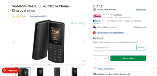 Nokia 105 4G Mobile Phone – £13.50