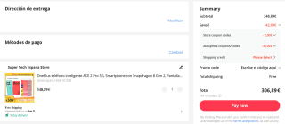 OnePlus ACE 2 Pro 5G de 16GB/512GB Por 306,96€