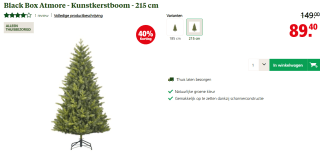 Black Box Trees Kunstkerstboom Atmore - 126x126x215 cm voor €89,40 bij Welkoop