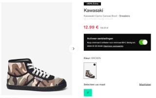 Kawasaki Camo Canvas Boot - Sneakers voor €12,99 bij Booztlet