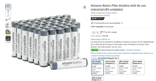 40 Pilas Amazon Basics Alcalina AAA por 7,42€