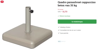 Quadro parasolvoet cappuccino beton van 35 kg voor €41,70 bij Exterioo