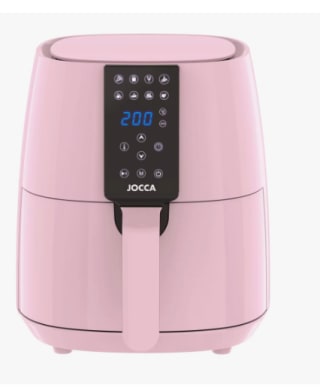 JOCCA - Freidora de Aire Caliente 3,8L Línea Sweet Color Rosa| Freidora Sin Aceite| Air Fryer| Temporizador| Temperatura Ajustable| Cocina Sana| 1450W de Potencia| Pantalla LED Tactil por 59.02€ (Cuenta Nueva 49.02€)