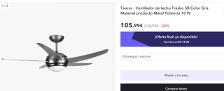 Ventilador de techo Taurus Fresko 5B por 87.99€