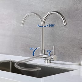 Grifo de cocina abatible de acero inoxidable por 34.79€