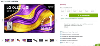 LG OLED evo AI OLED83G55LW 83 Inch (2025) voor €4.398 bij Plasmavisie