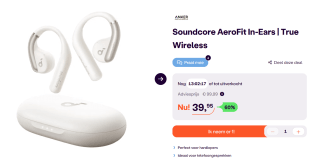 Soundcore by Anker AeroFit In-Ear koptelefoon voor €39,95 bij iBOOD