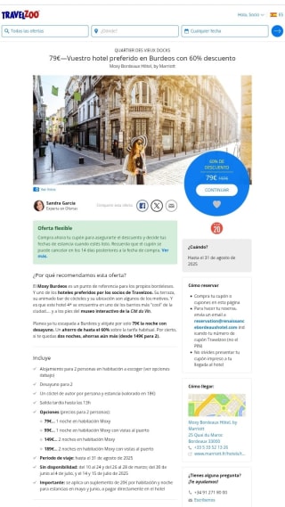 Hotel en Burdeos por 79€ para 2 personas.